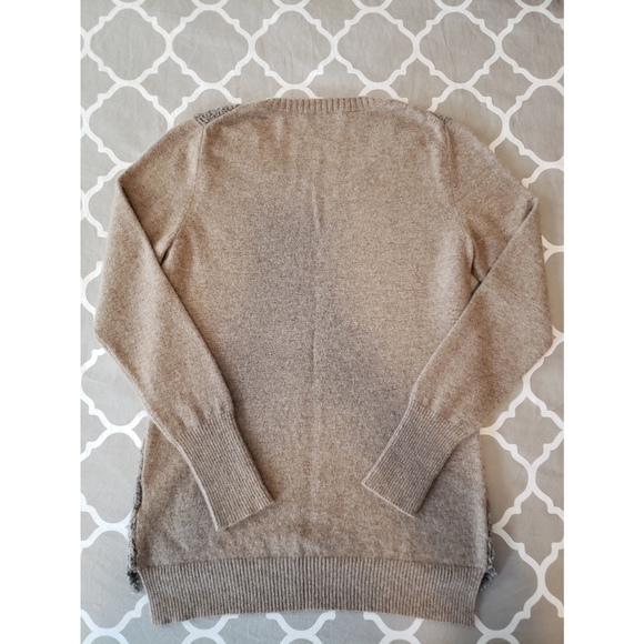 *Christopher Fischer Gray and Tan Cashmere Blend Sweater Women's Size Large - Picture 2 of 9